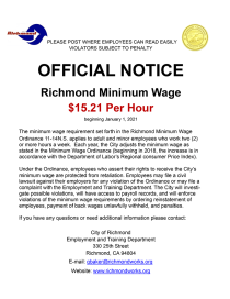 Richmond Minimum Wage Official Notice