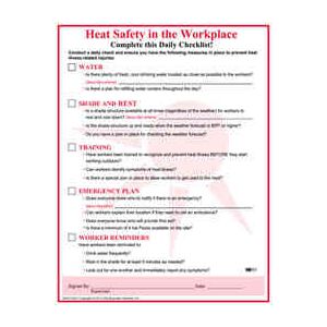 Heat Stress Checklist (25 page pad)